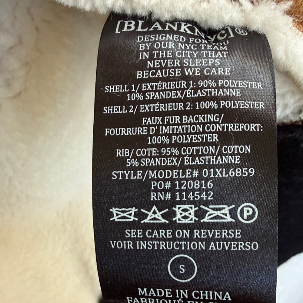 Blank NYC Tan and Black Bomber Jacket - Picture 6 of 6
